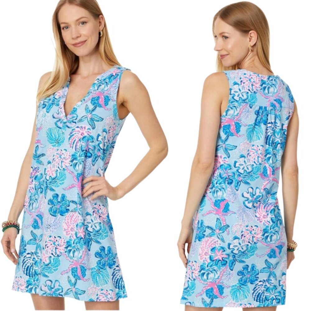 Lilly Pulitzer Dev Dress Bahamas Beachcomber Size Large Preppy Tropical Vacation